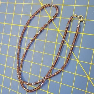 Purple Iridescent Beaded 32" Necklace